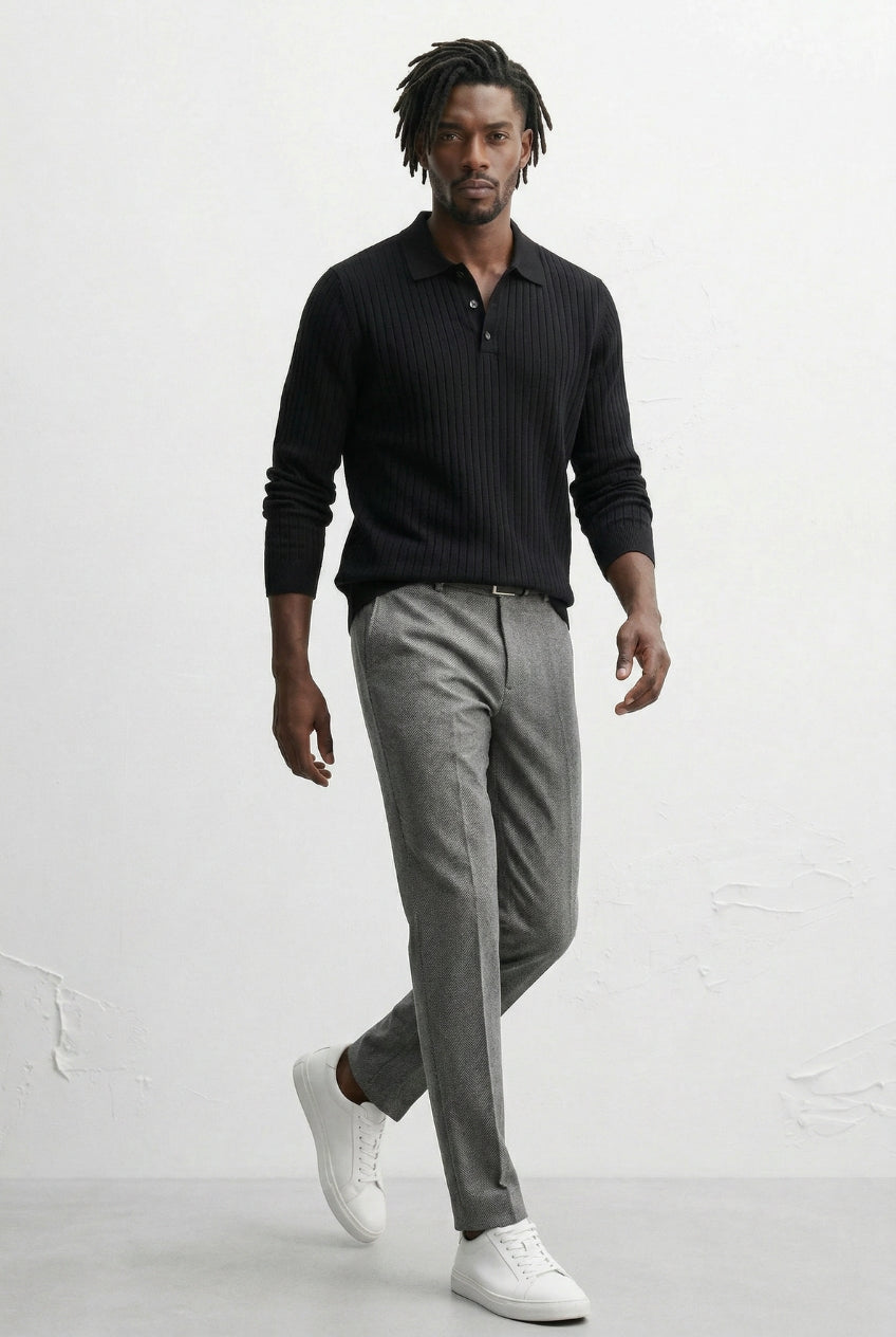 The Manor Long Sleeve Knit Polo
