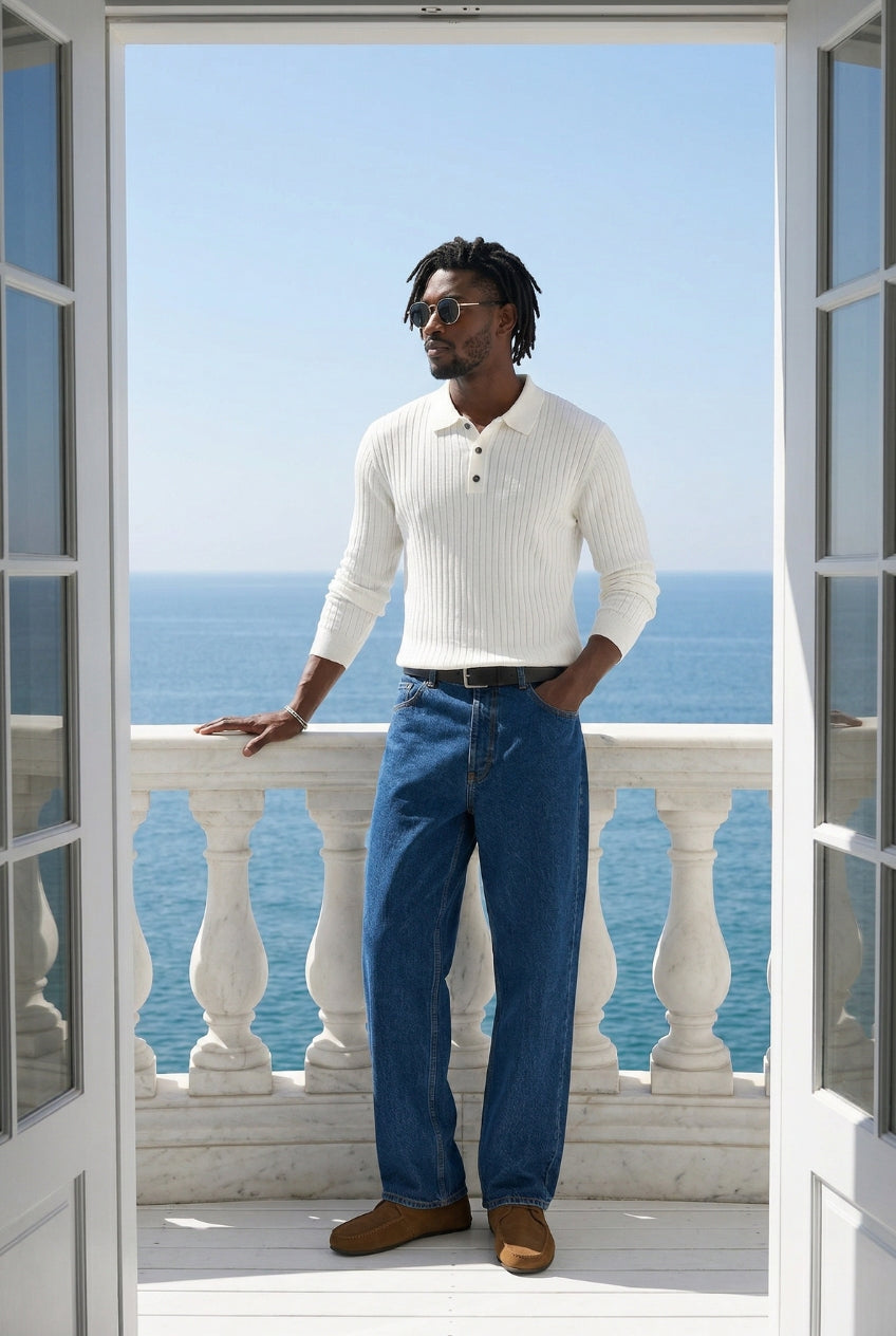 The Manor Long Sleeve Knit Polo