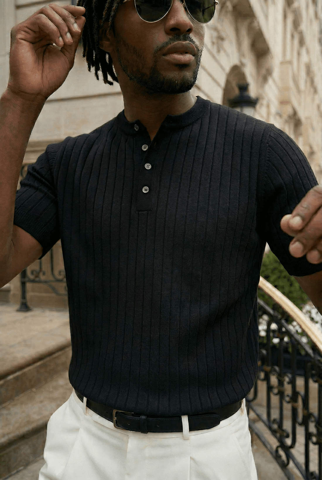 Alden Textured Knit Polo - James Manor