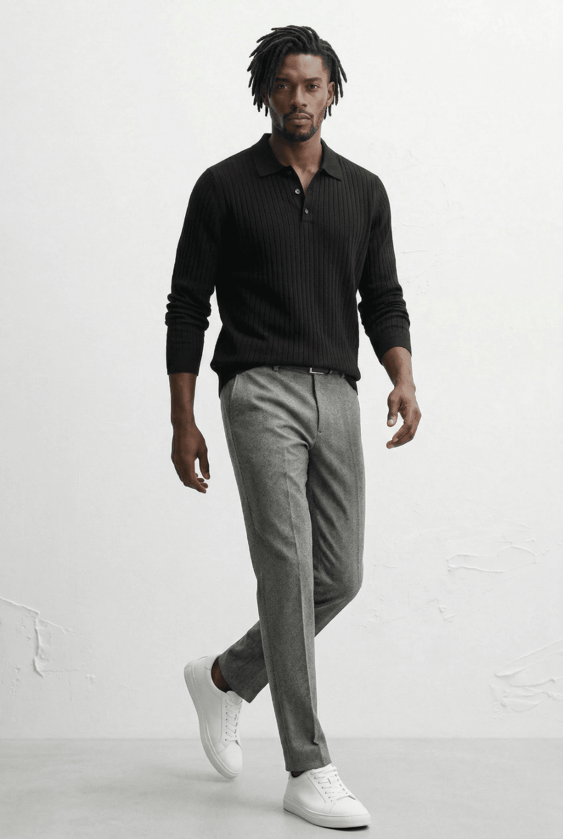 The Manor Long Sleeve Knit Polo - James Manor